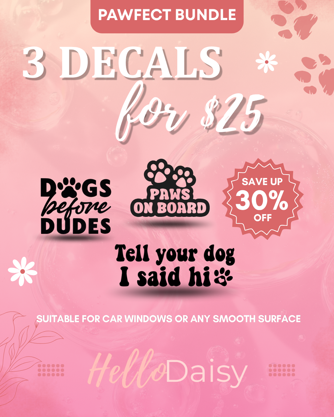 3 Decals for $25